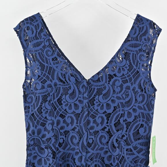 LILLY PULITZER Rosaline About Face Lace Dress Size 12 Blue Cap Sleeve V Neck NEW - Picture 13 of 14